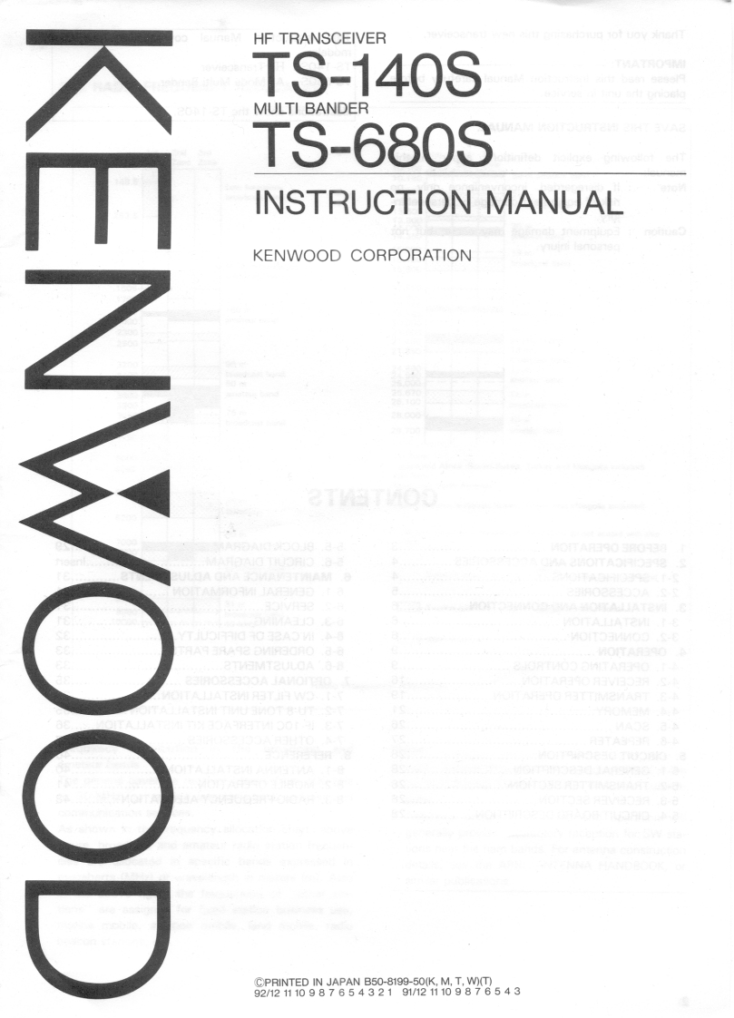 Kenwood---TS-140-680-Instruction-Manual操作说明书手册