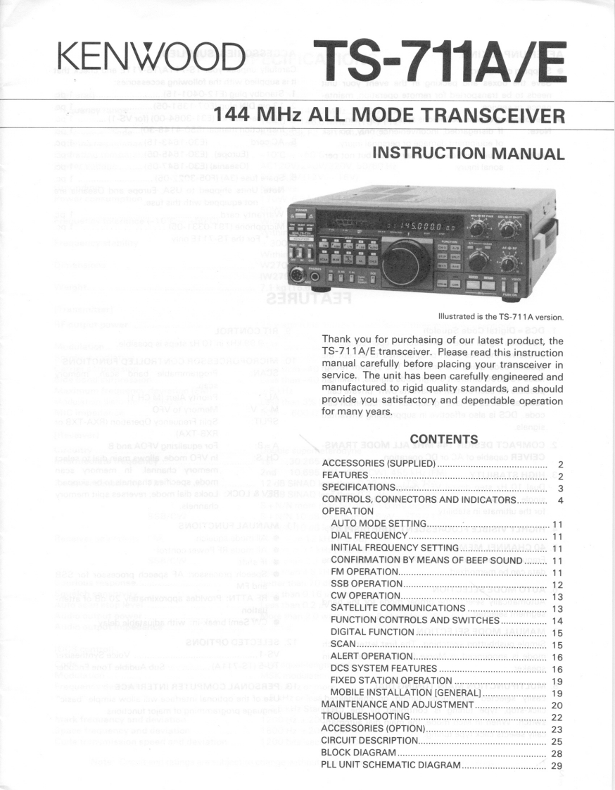 Kenwood---TS-711A-Instruction-Manual操作说明书手册