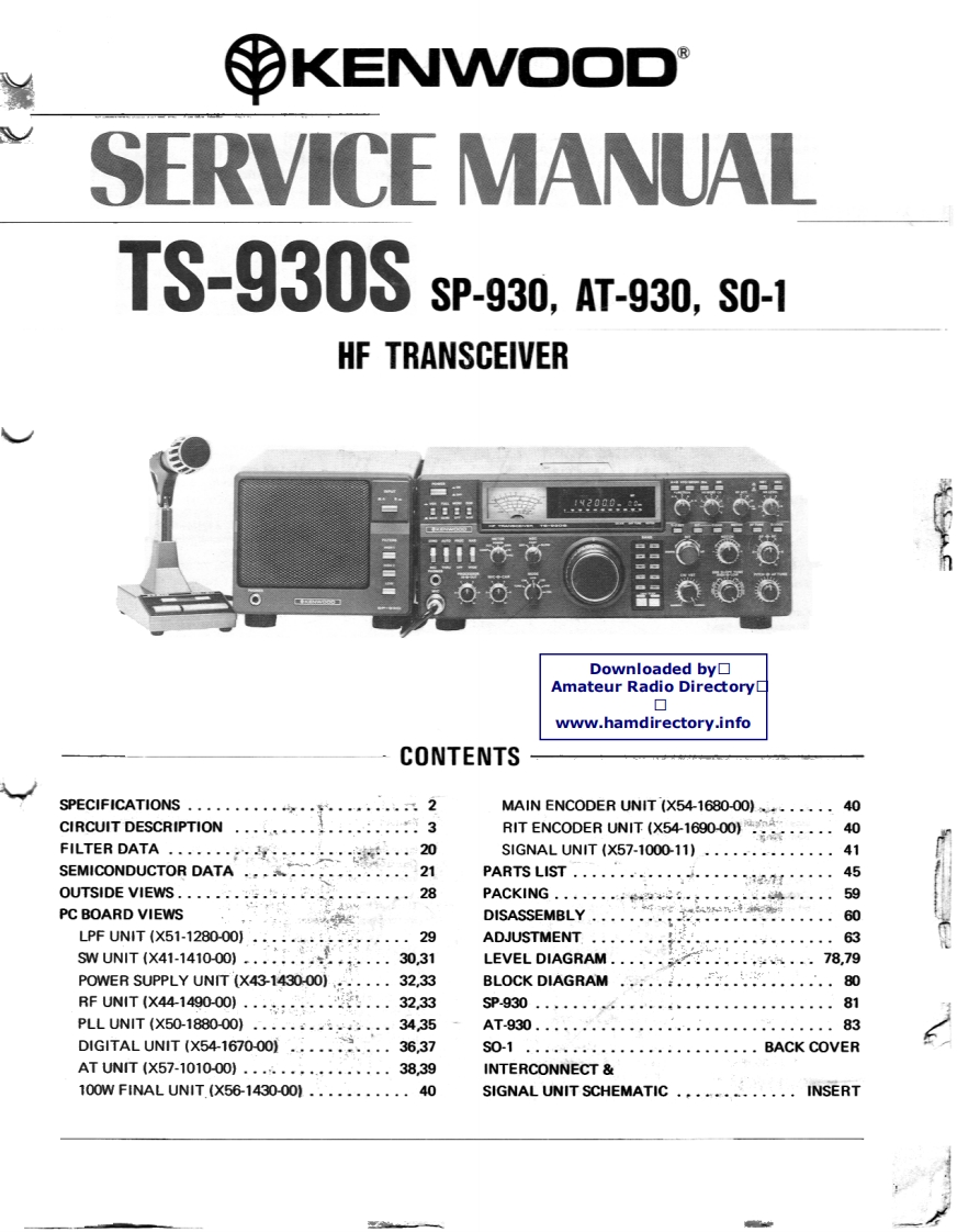 Kenwood-TRIO_TS930-HF-Tranciever_Service-manual-找手册网