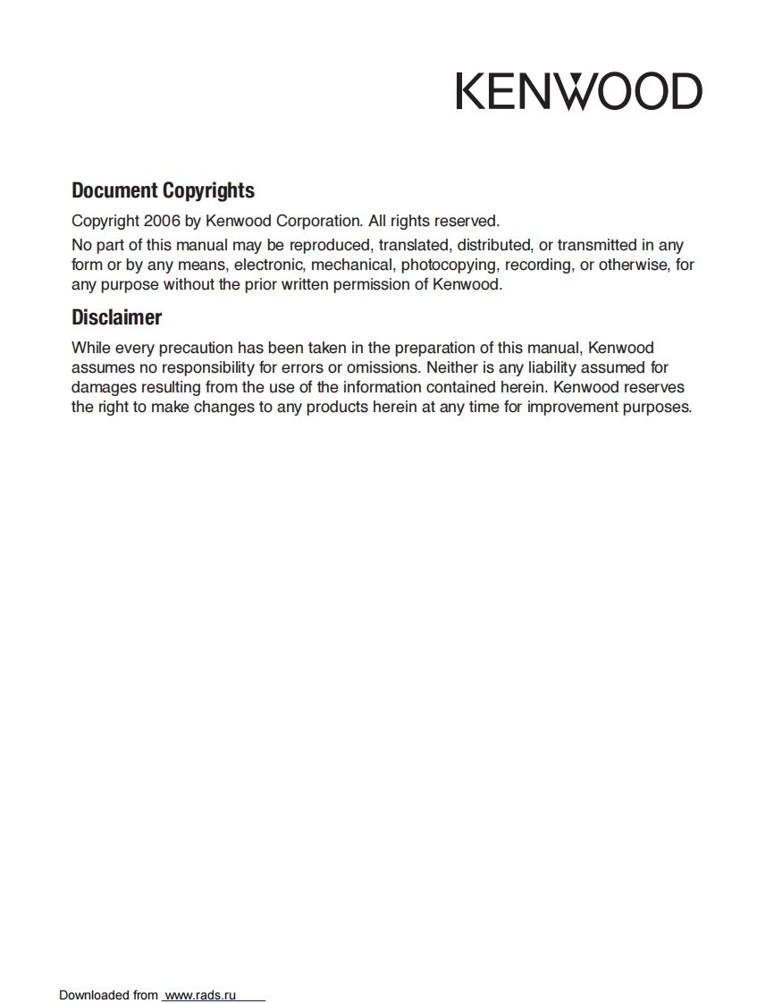 KenwoodTK-2106操作说明书手册