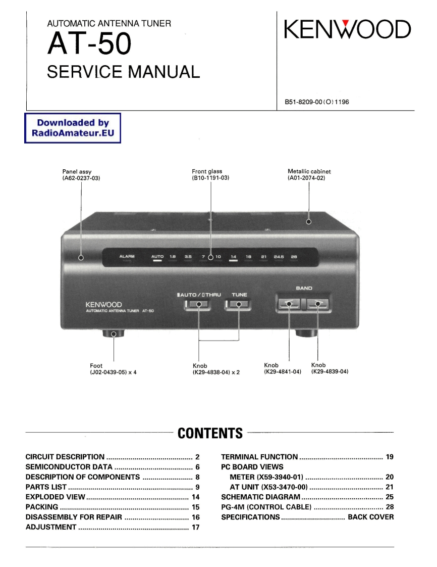 Kenwood_AT-50_serv维修手册含电器原理图