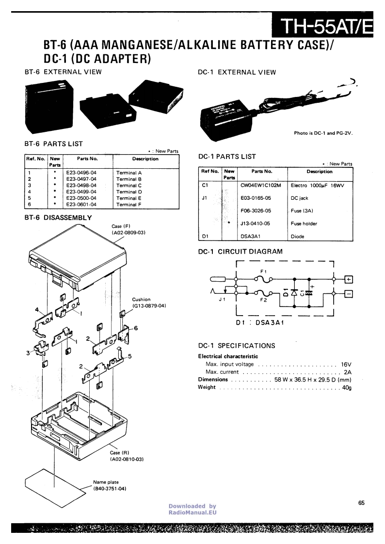 Kenwood_BT-6_DC-1_serv维修手册含电器原理图