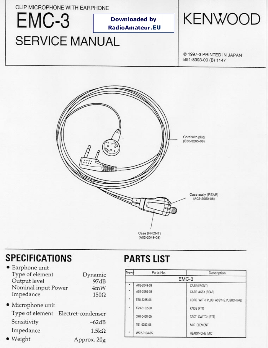 Kenwood_EMC-3_serv维修手册含电器原理图