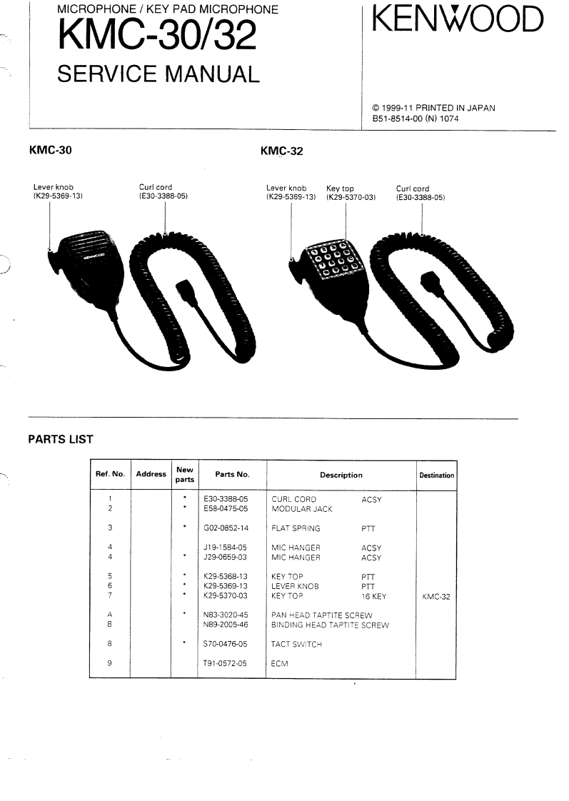 Kenwood_KMC-30_KMC-32_维修说明书手册