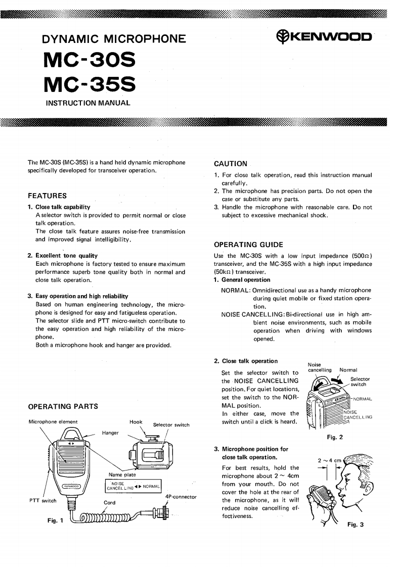 Kenwood_MC-30S_MC-35S_user操作说明书手册