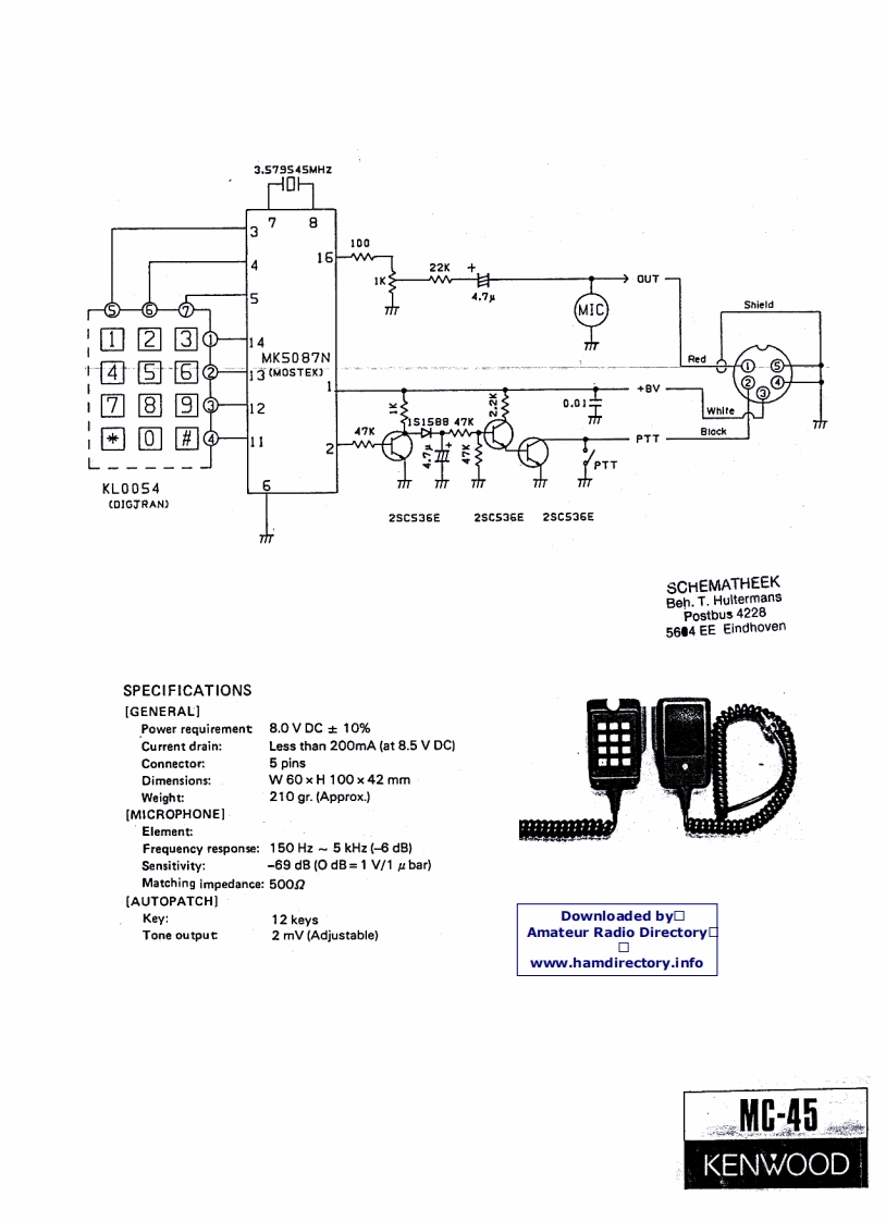Kenwood_MC-45_电器原理图