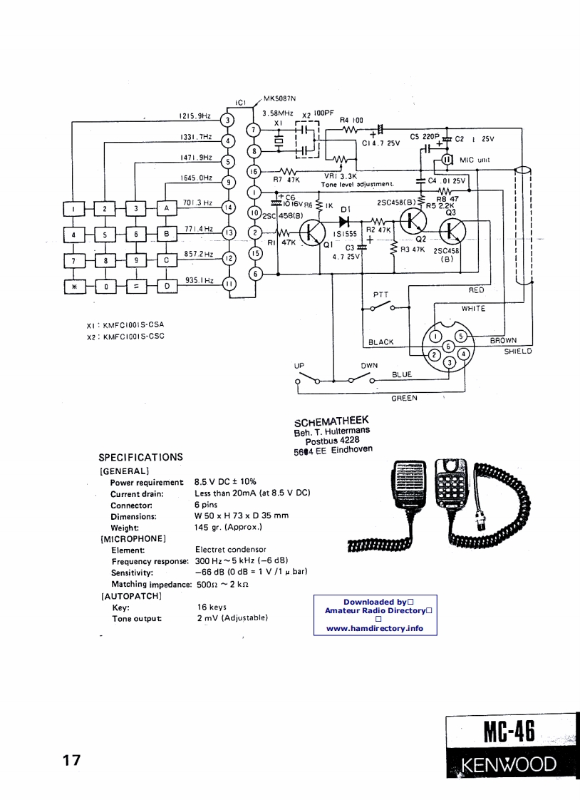 Kenwood_MC-46_电器原理图-找手册网