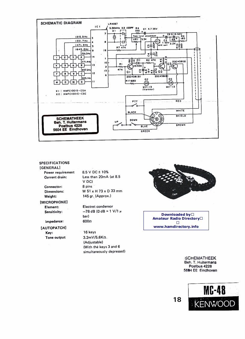 Kenwood_MC-48_电器原理图