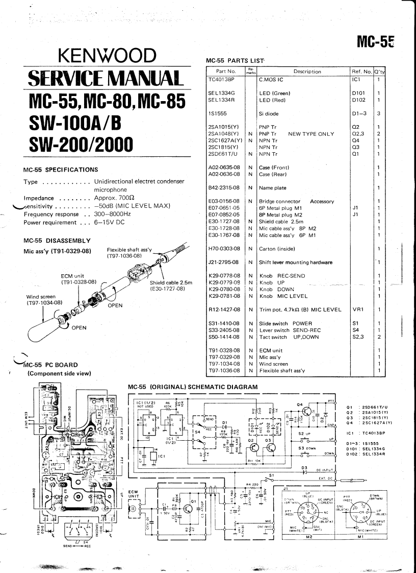 Kenwood_MC-55_MC-80_MC-85_serv维修手册含电器原理图