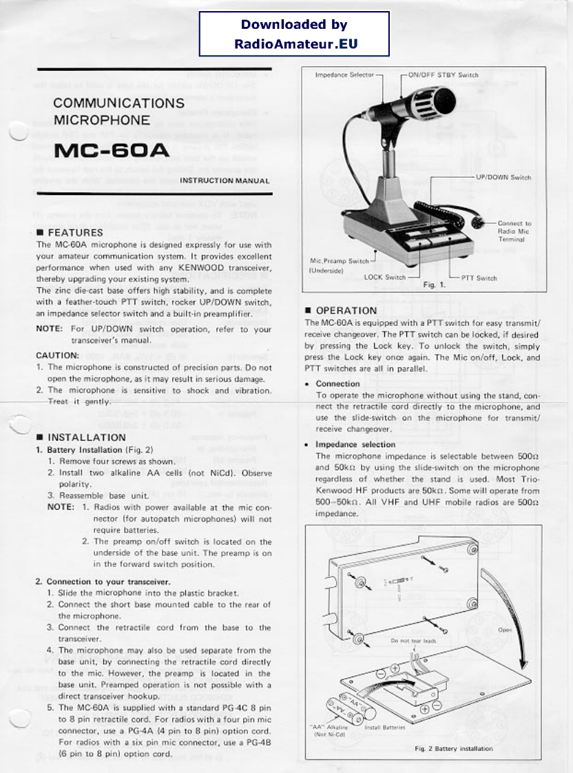 Kenwood_MC-60A_user操作说明书手册