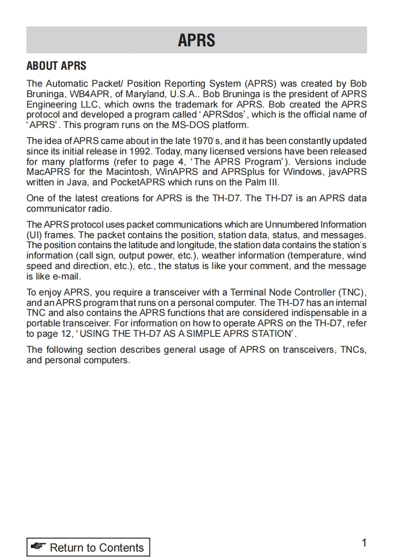 Kenwood_PG-4W_APRS_user操作说明书手册