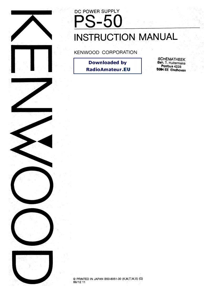 Kenwood_PS-50_user操作说明书手册