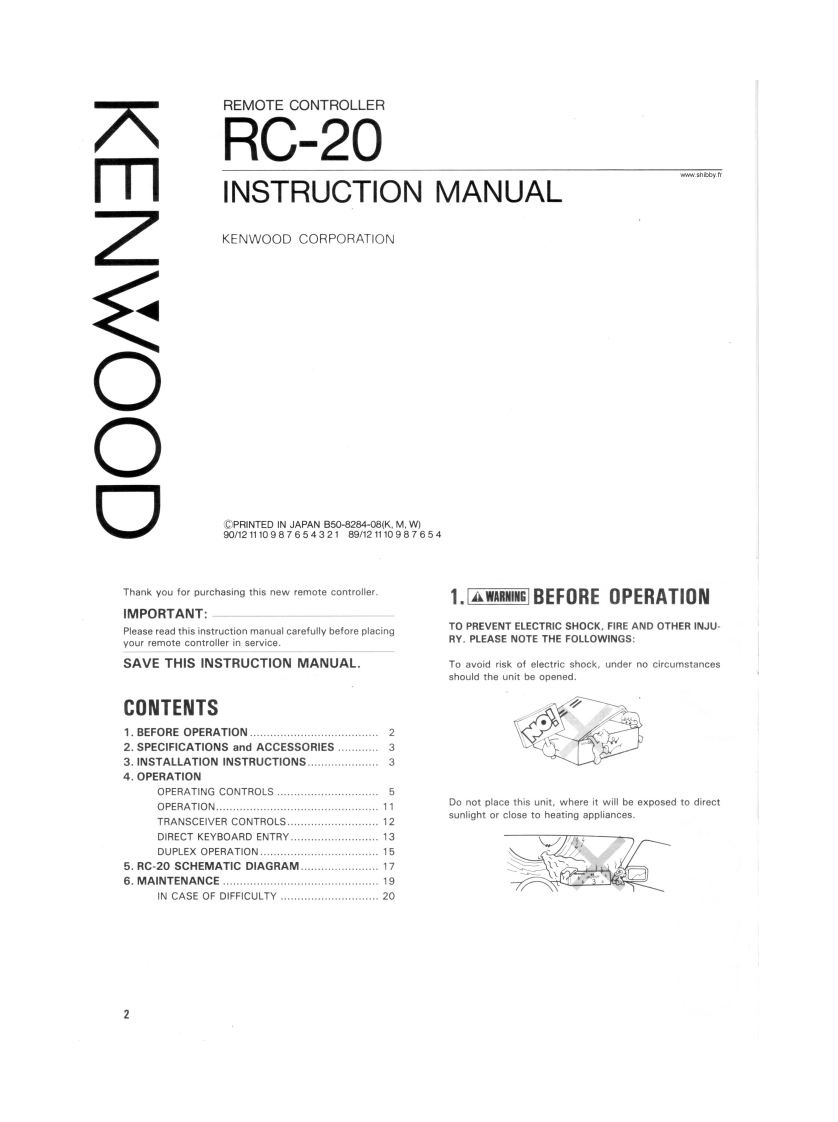 Kenwood_RC20操作说明书手册