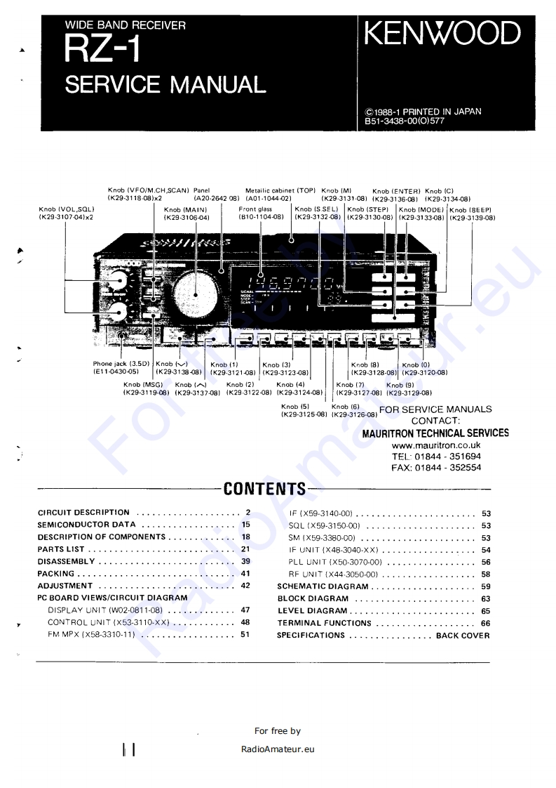Kenwood_RZ1_serv维修手册含电器原理图