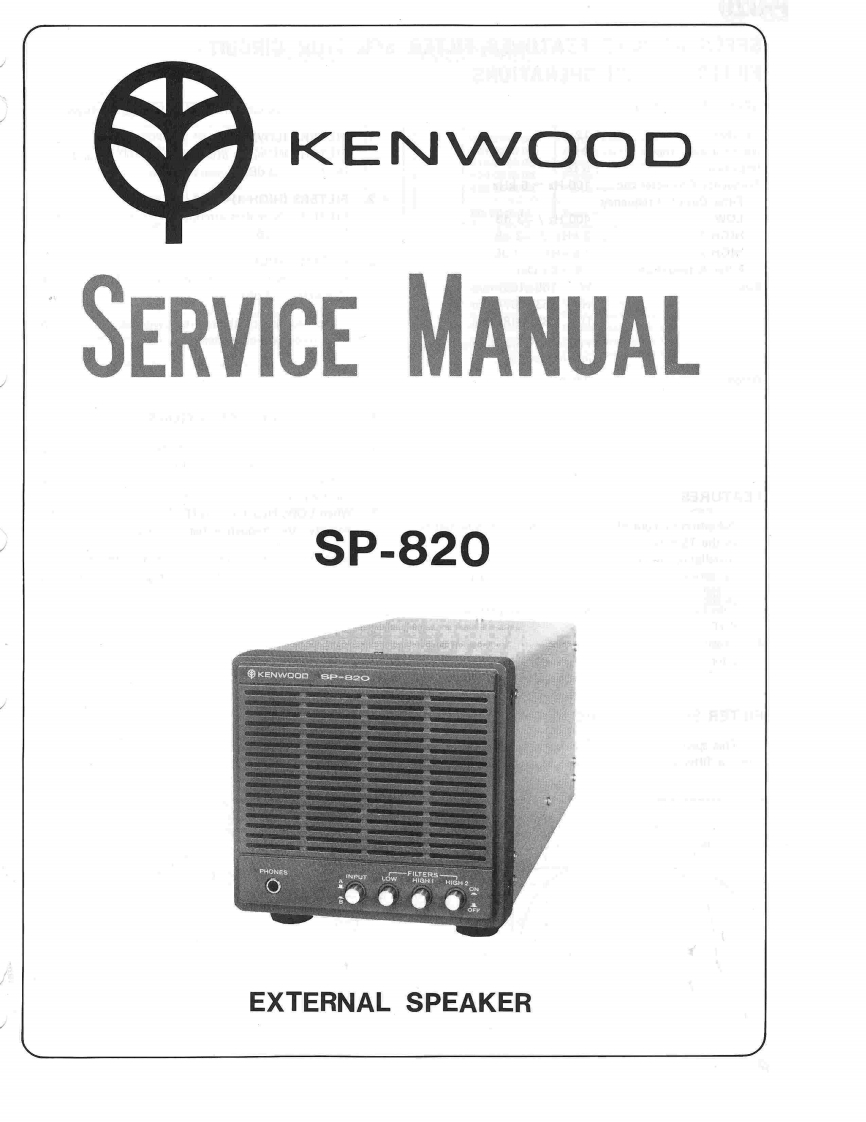 Kenwood_SP-820_serv维修手册含电器原理图