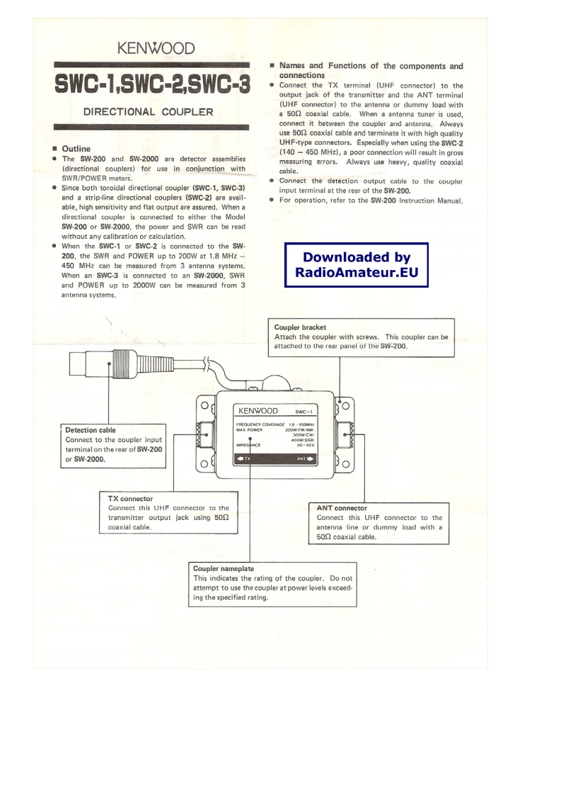 Kenwood_SWC-1_SWC-2_SWC-3_user操作说明书手册