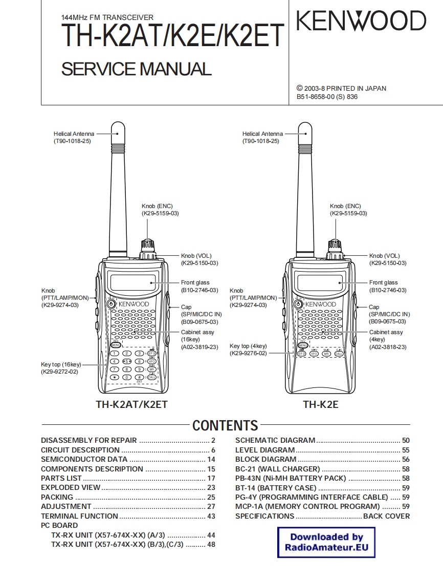 Kenwood_TH-K2_serv维修手册含电器原理图