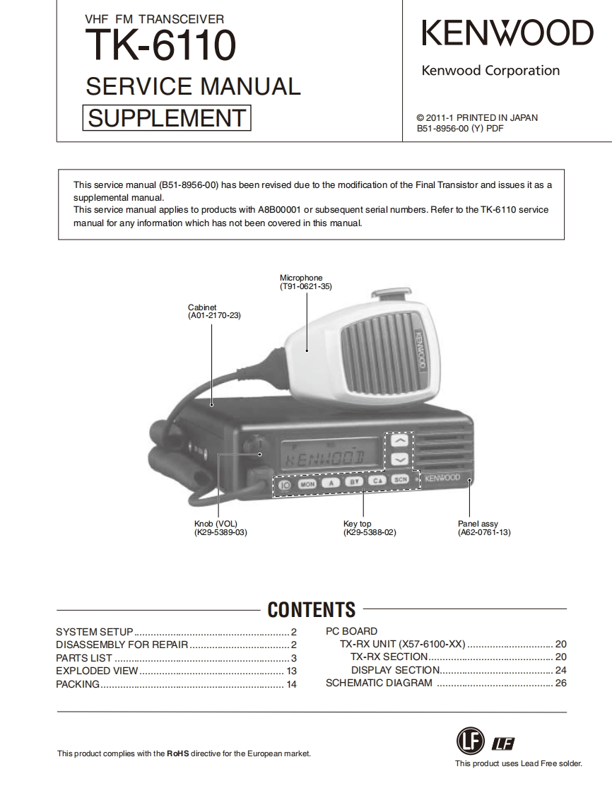 Kenwood_TK-6110_维修说明书手册_supplement_2011-找手册网