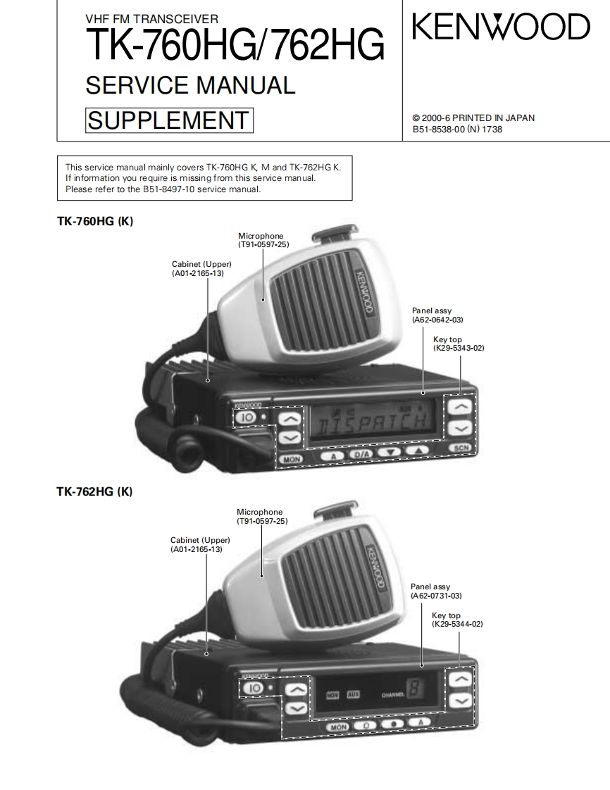 Kenwood_TK-760HG_TK-762HG_维修说明书手册_supplement_2000