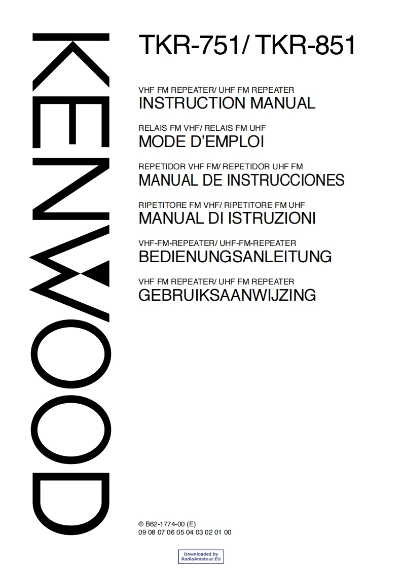 Kenwood_TKR-751_TKR-851_使用说明书手册-找手册网