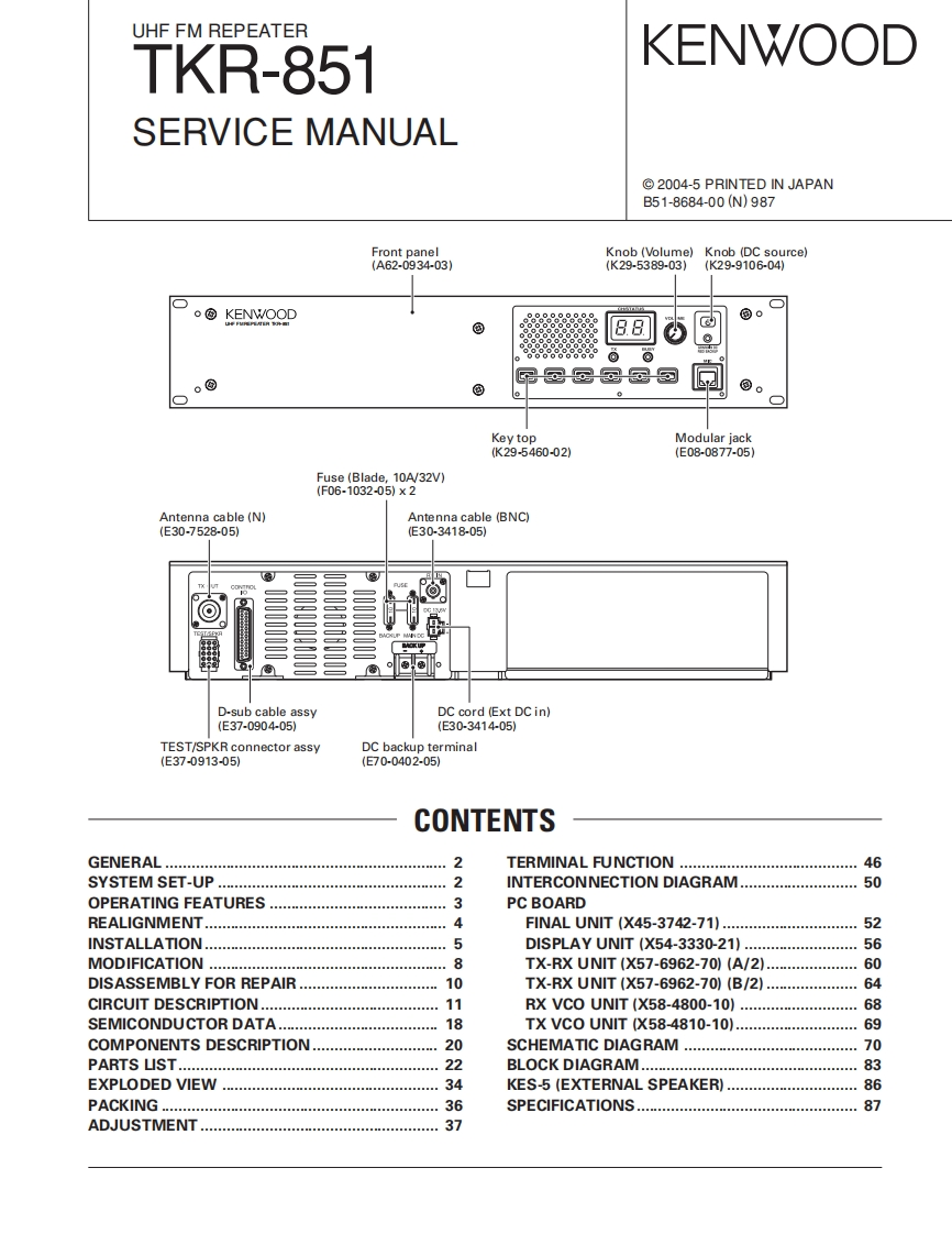 Kenwood_TKR-851_serv维修手册含电器原理图-找手册网