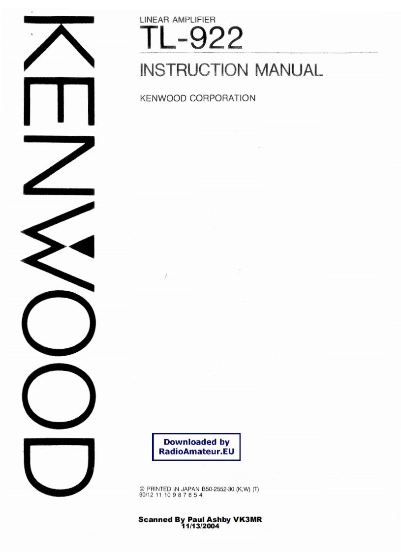 Kenwood_TL-922_user操作说明书手册_WK3MR