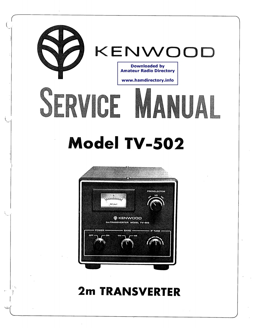 Kenwood_TV-502_serv维修手册含电器原理图
