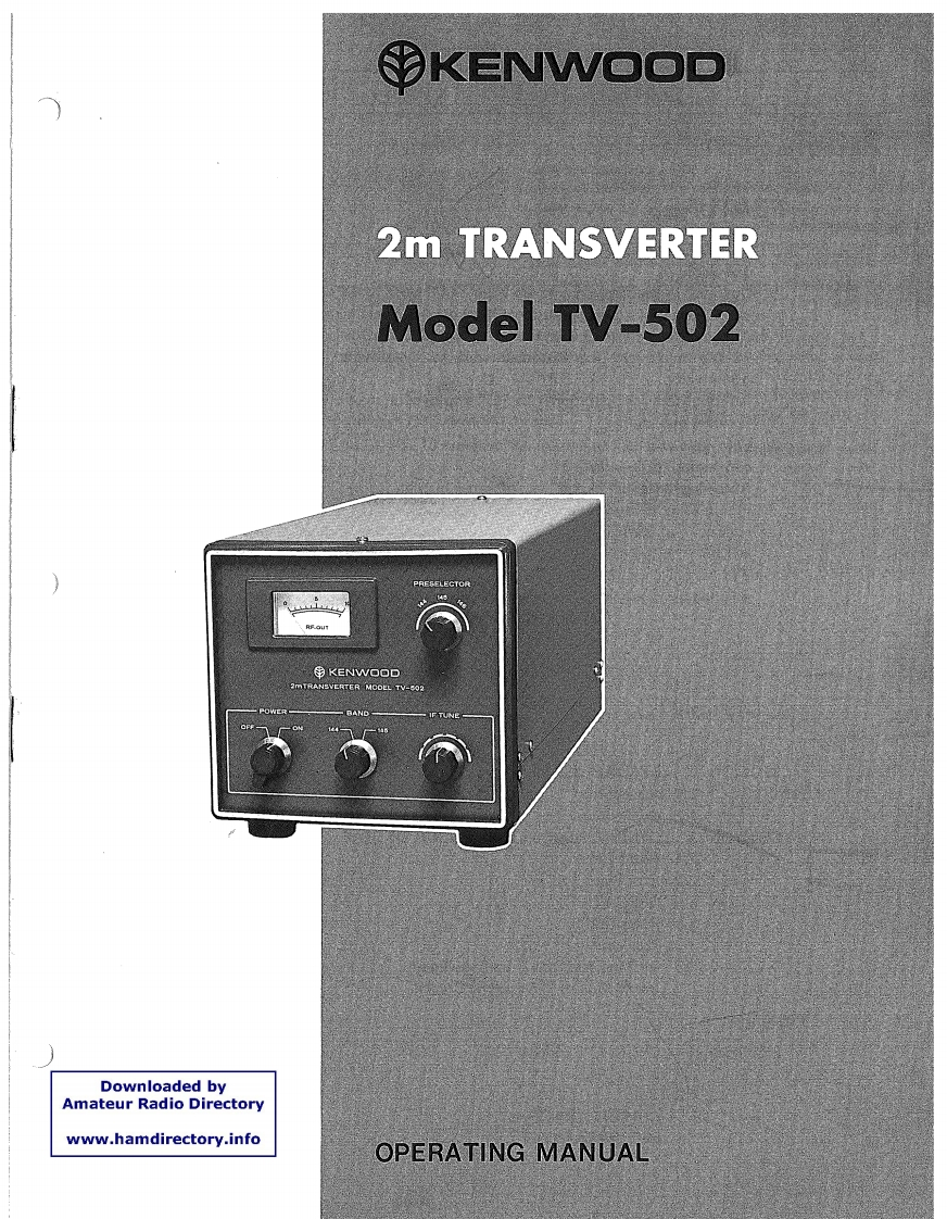 Kenwood_TV-502_user操作说明书手册