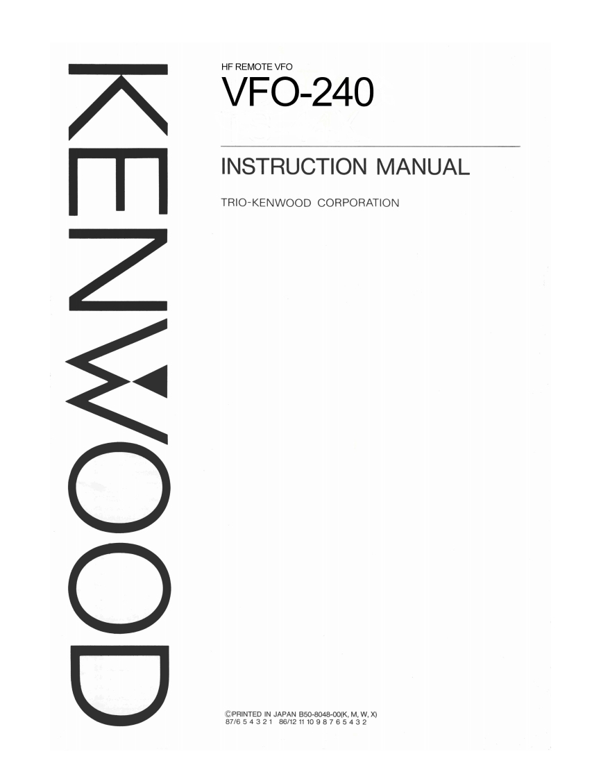 Kenwood_VFO-240_user操作说明书手册