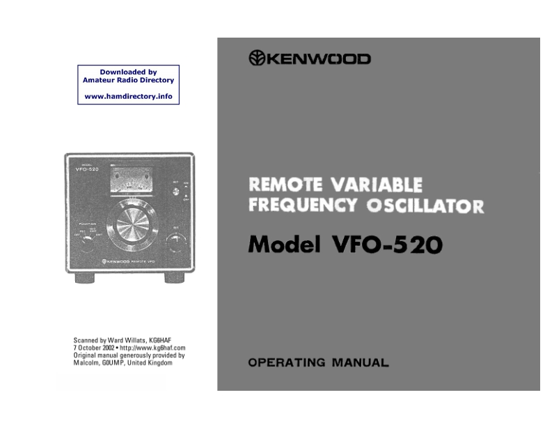 Kenwood_VFO-520_user操作说明书手册