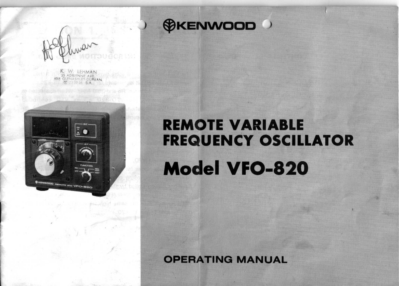Kenwood_VFO-820_user操作说明书手册-找手册网