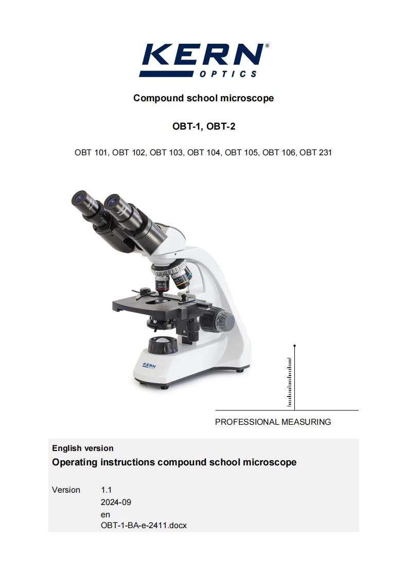 Kern_Microscopes_OBT-1-series-manual操作说明书手册
