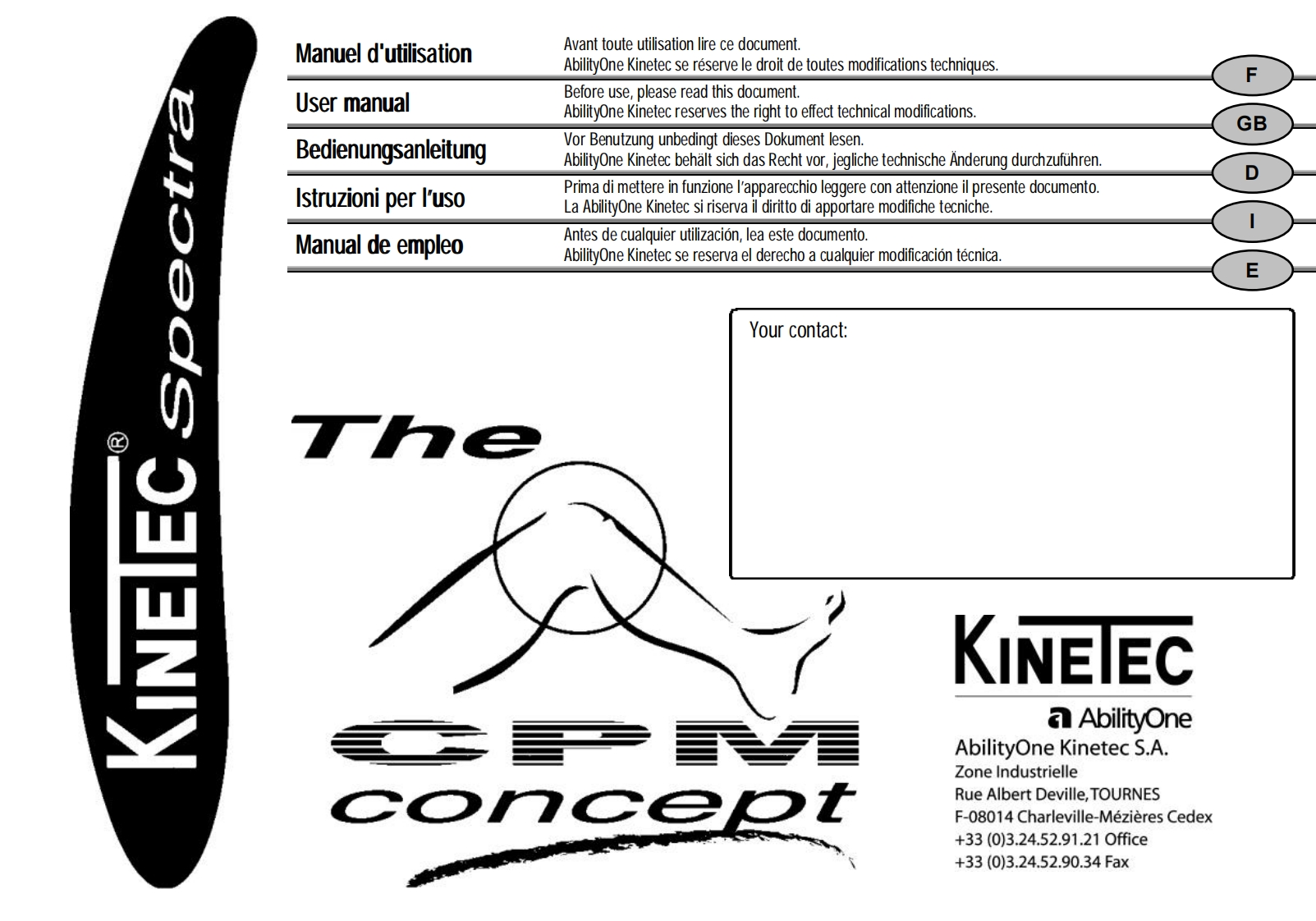 Kinetec_SPECTRA-CPM_操作说明书手册