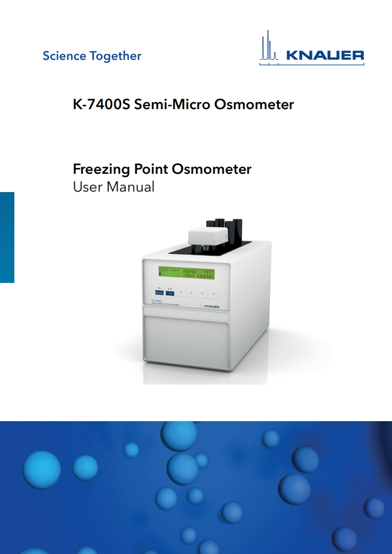 Knauer-K-7400S-Semi-Micro-Osmometer-User-操作说明书手册