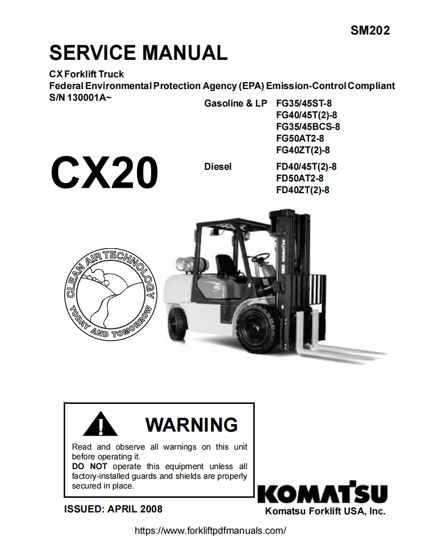 Komatsu-CX-Forklift-Truck-维修维护手册-PDF