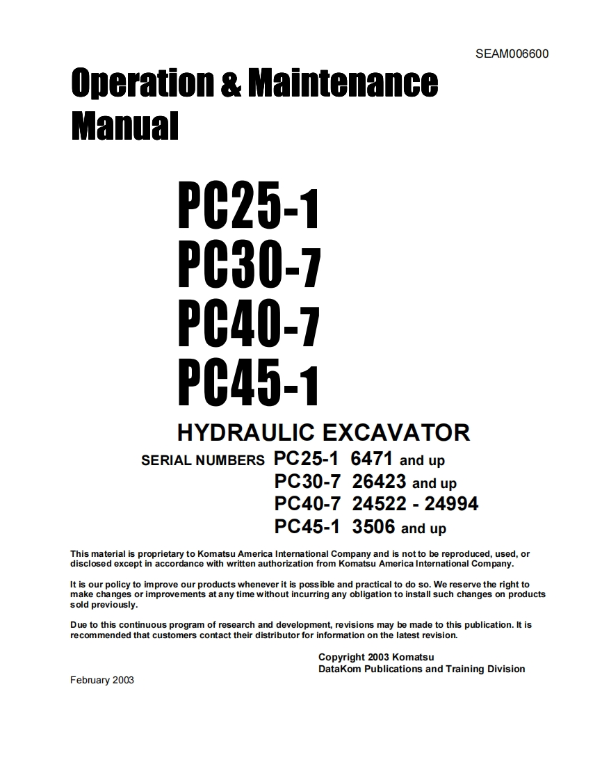 Komatsu-PC45-1-User-Manual操作说明书手册新质力文库 - 聚焦新质生产力发展的数字化知识库_行业洞察 / 理论成果 / 实践指南免费下载新质力文库