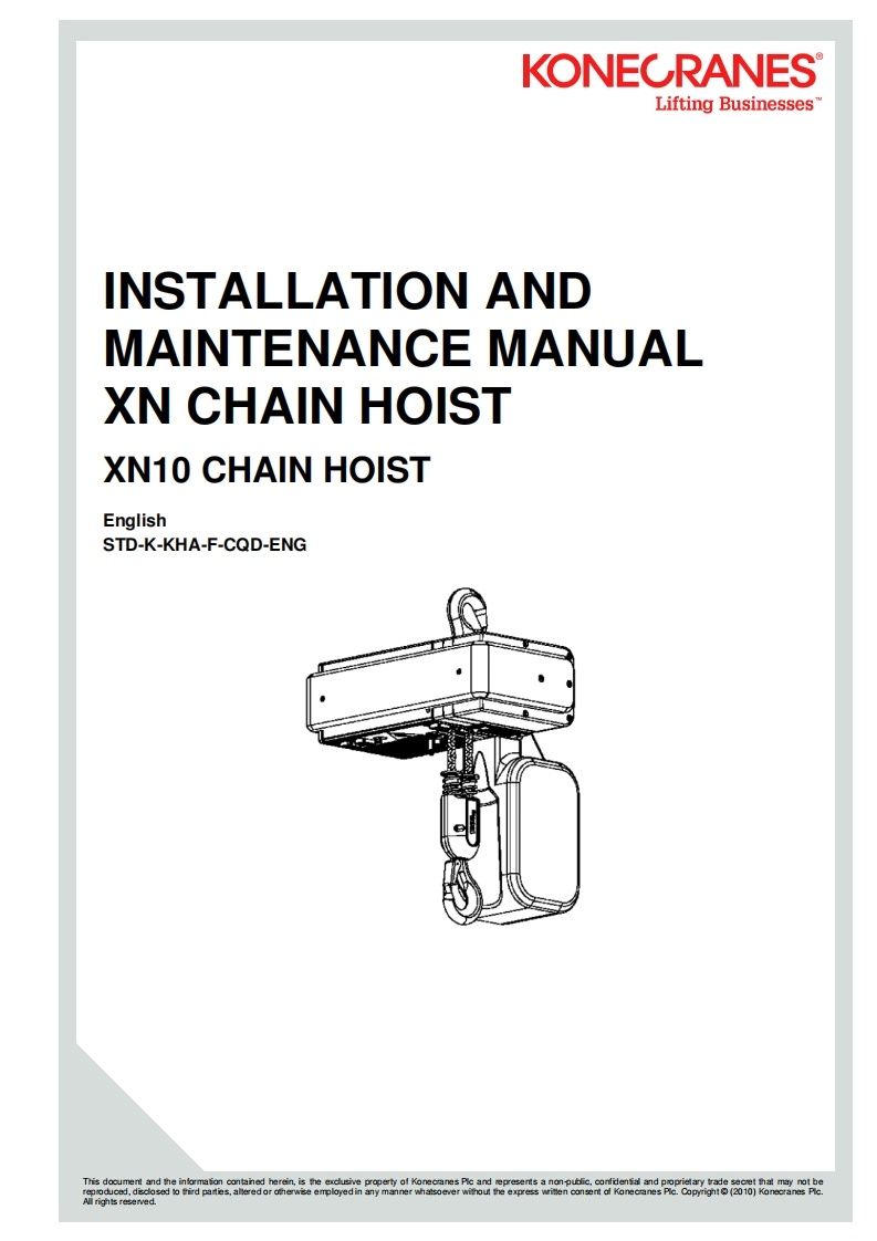 Kone-Cranes-XN10-Hoist-操作说明书手册