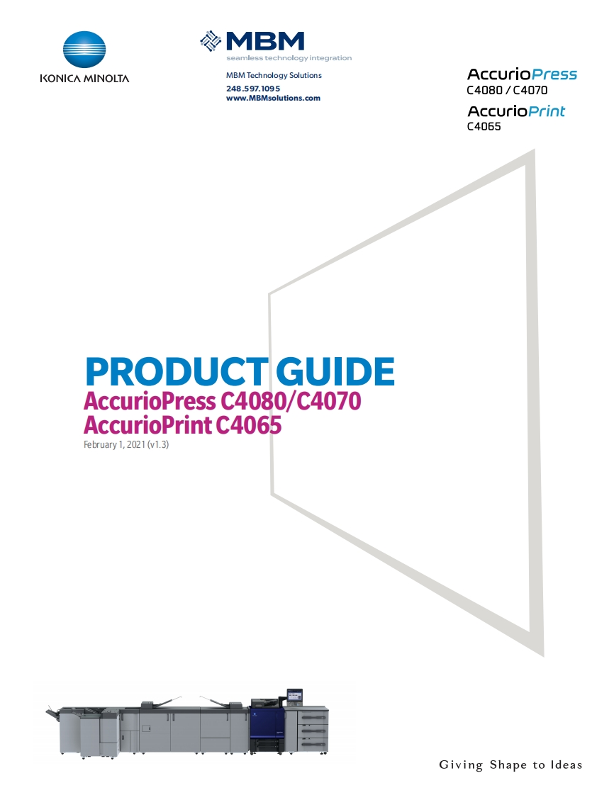 Konica-minolta-C4065-seris-快速操作说明书手册