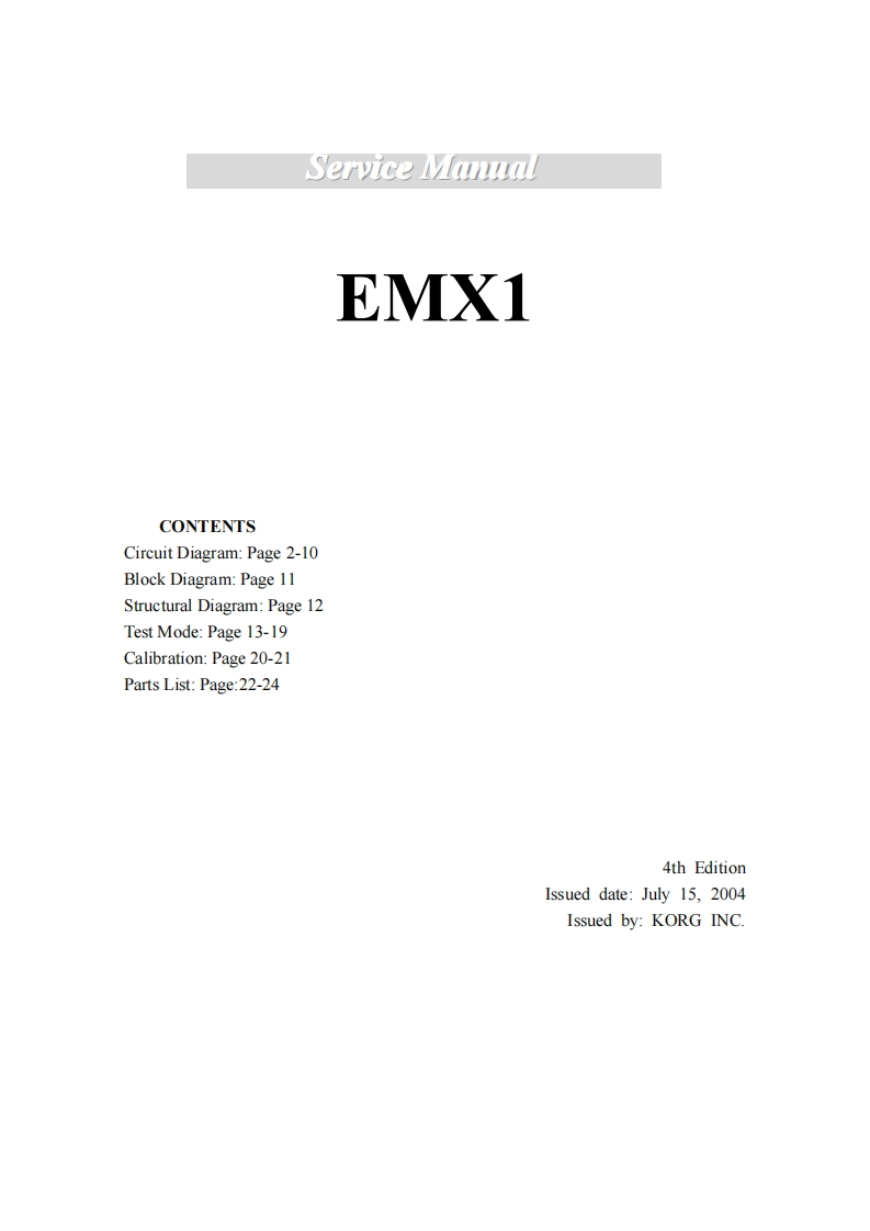 Korg-EMX1-service-manual维修操作说明书手册-找手册网