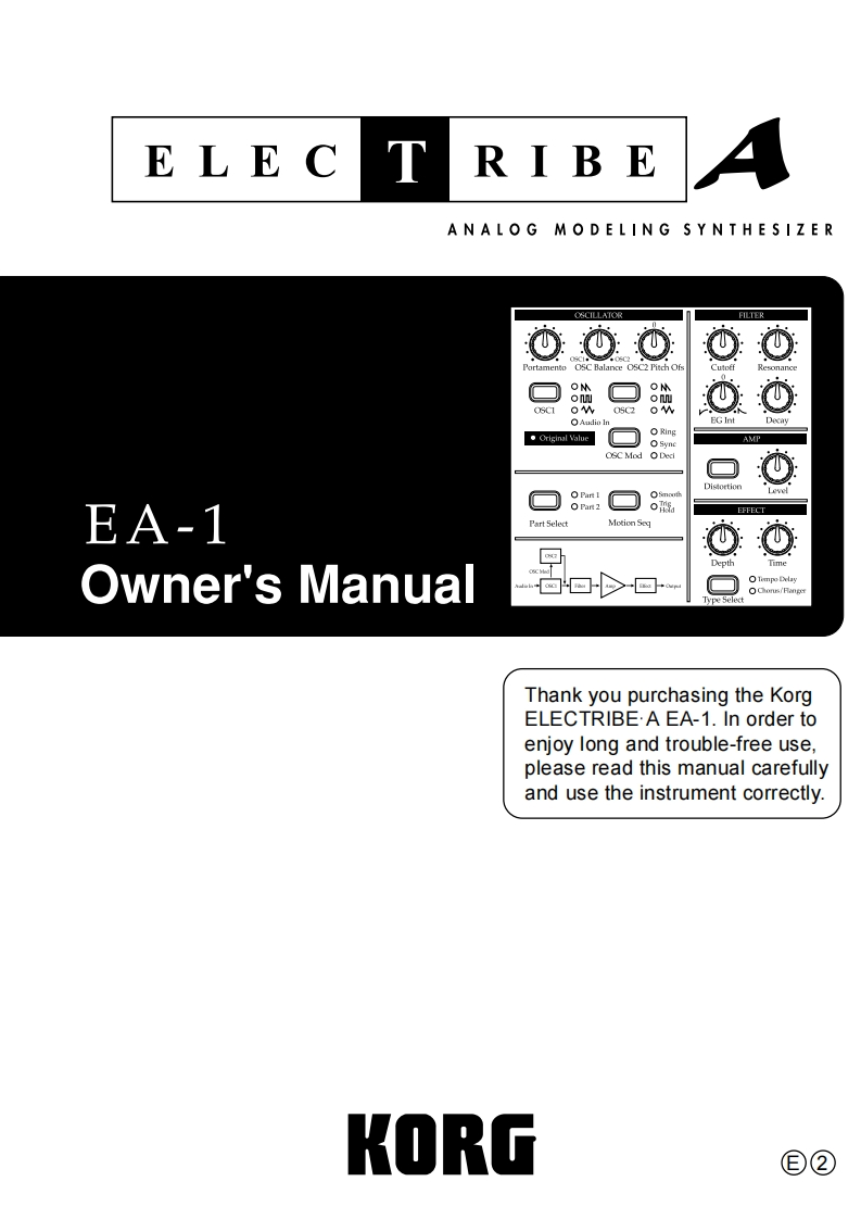 Korg-Manual_EA1_OM操作说明书手册