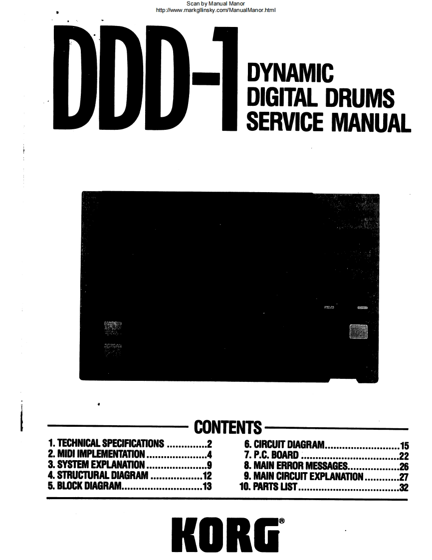 Korg_DDD-1_Service_Manual维修服务手册含电器原理图