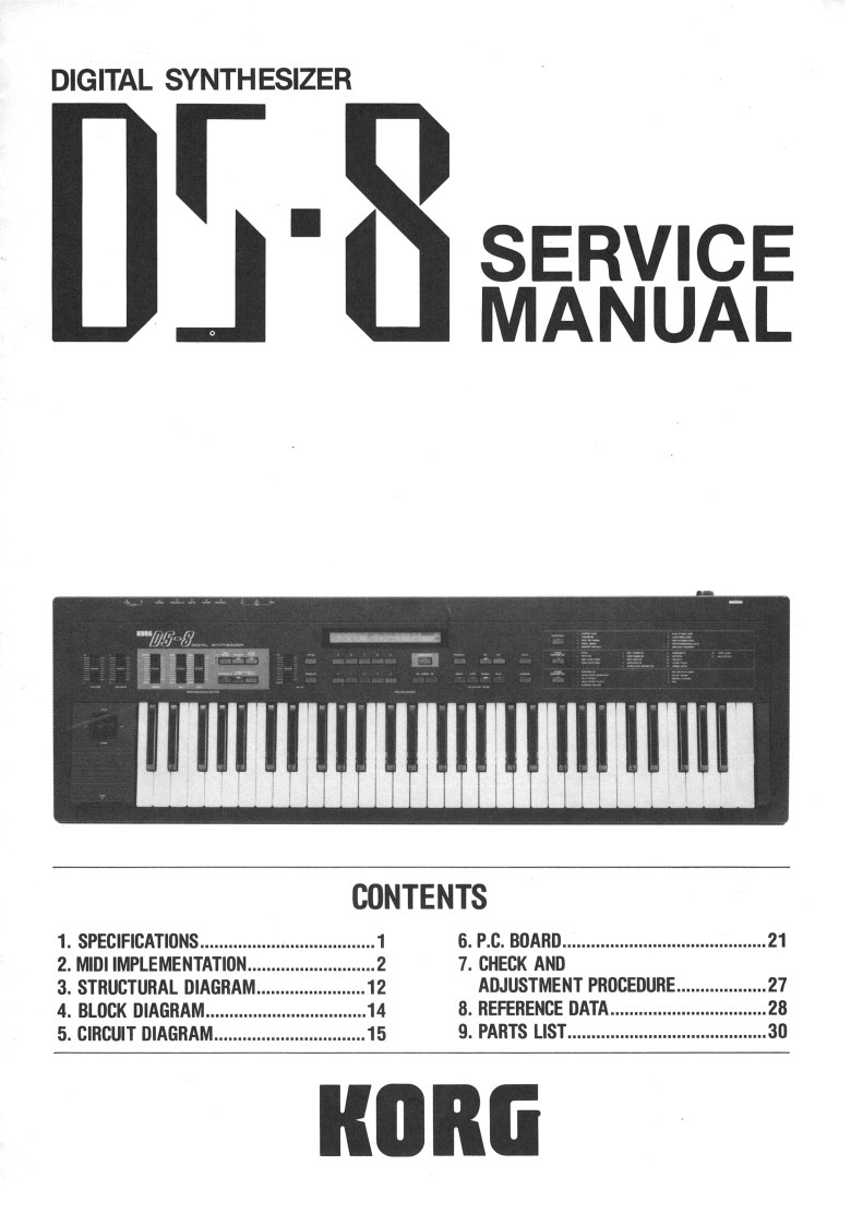 Korg_DS-8_Service_Manual维修服务手册含电器原理图