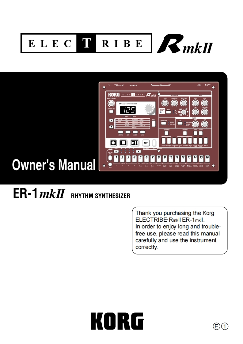 Korg_ER1mkII_E1操作说明书手册