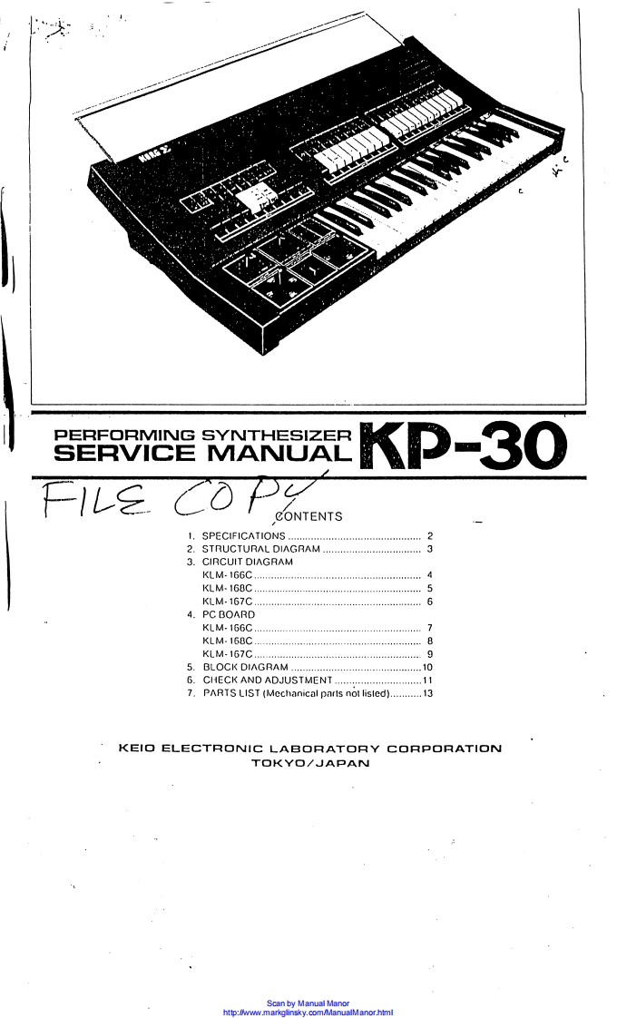 Korg_KP-30_Service_Manual维修服务手册含电器原理图