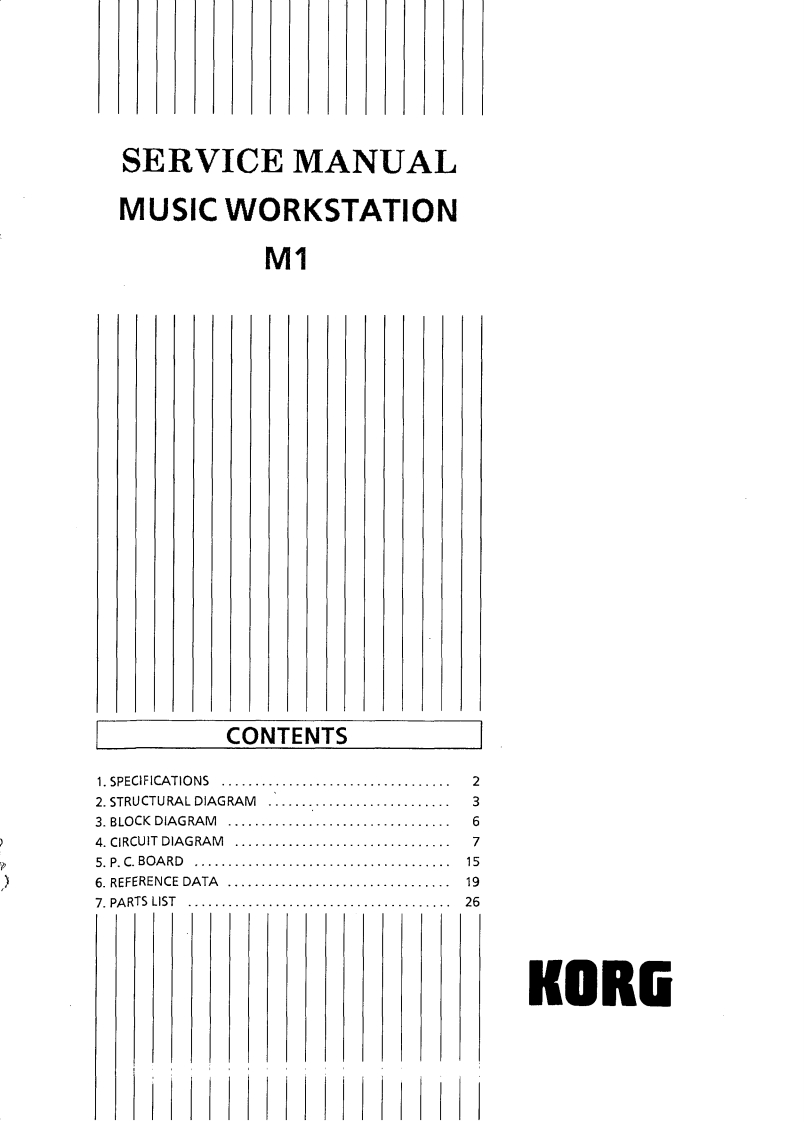 Korg_M1_Service_Manual维修服务手册含电器原理图
