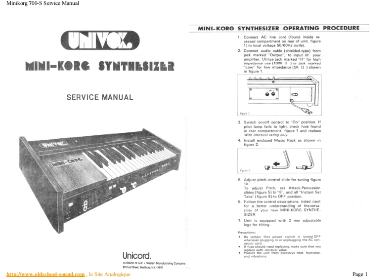 Korg_Mini-Korg_700S_(Univox)_Service_Manual维修服务手册含电器原理图