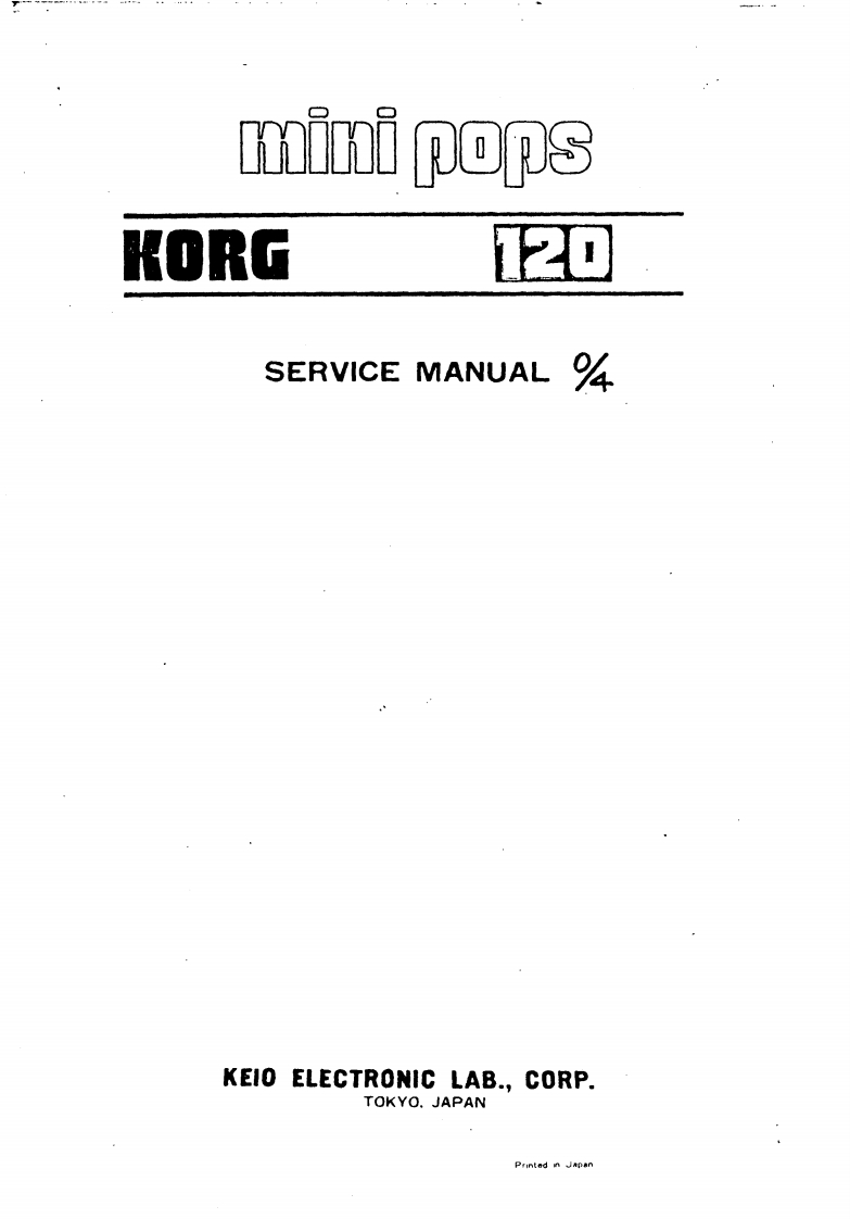 Korg_Mini_Pops_120_Service_Manual维修服务手册含电器原理图