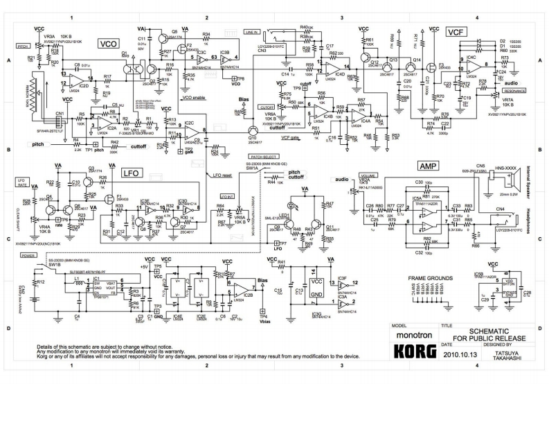 Korg_Monotron_Schematic电器原理图
