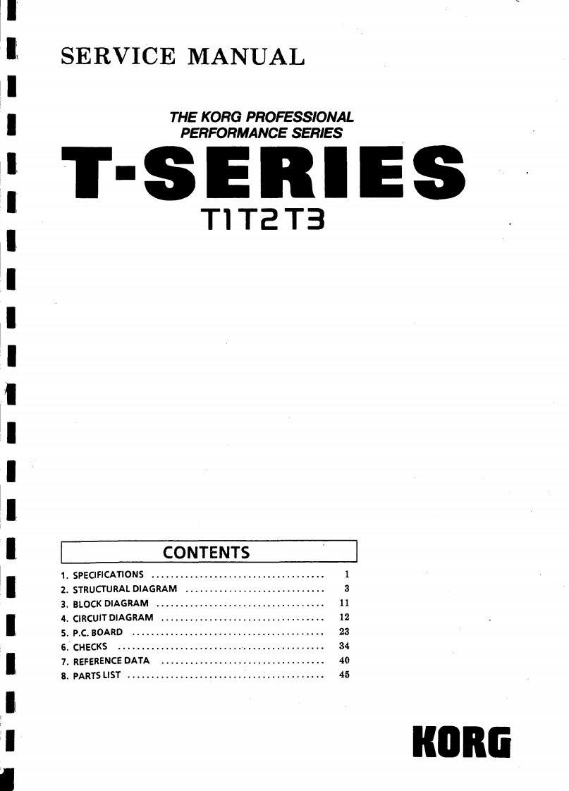 Korg_T-Series_Service_Manual维修服务手册含电器原理图
