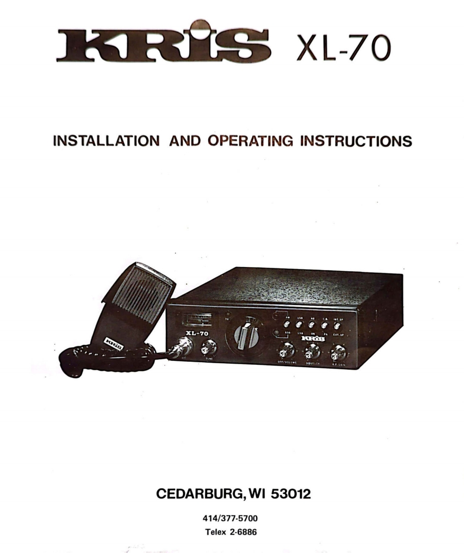 Kris_KCB-XL-70_(Manual操作说明书手册)